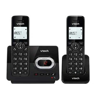 Imagen de VTech CS2051 Teléfono inalámbrico casa Duo con contestador automático, Telefono inalambrico, Refuerzo de Volumen, Manos Libres, Pantalla y Teclado LCD retroiluminados, Llamada en Espera, Modo Eco