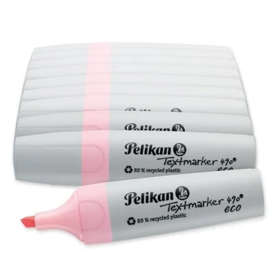 Imagen de Pelikan Rotuladores fluorescentes 490 eco, rosa pastel, 10 unidades, en caja plegable