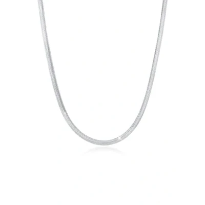 Imagen de Elli PREMIUM Collares Cadena de serpiente plana Elegante tendencia espiga Blogger en plata ley 925