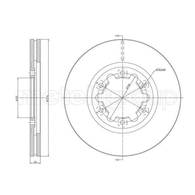 Imagen de METELLI Disco de freno MAZDA: Serie B Pick up, FORD: Ranger Mk2 273,7mm 24,0mm 6 ventilado 23 1675C Discos freno,