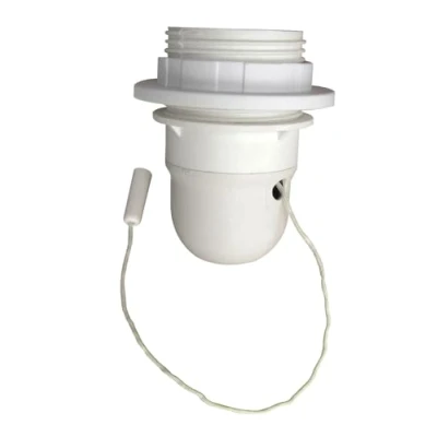 Imagen de Tibelec 823010 titular, el cuerpo semi hilo, cable de interruptor, anillo E27, color: blanco