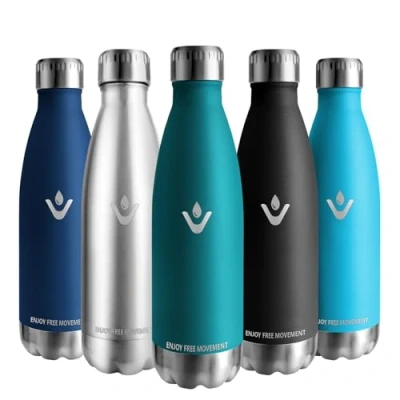 Imagen de Vikaster Botella agua, 500ml agua acero inoxidable, Mantener 12H Caliente/24 Frío, Termo Sin BPA, termica Niños, Adultos, Deporte, Oficina, Exteriores