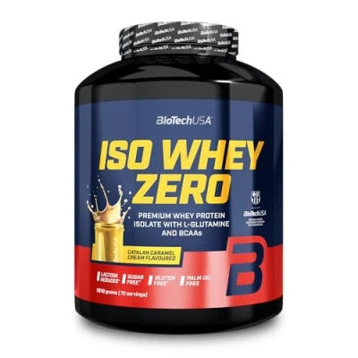 Imagen de BioTechUSA Iso Whey Zero Premium Protein Isolate Grass Fed Enzyme Free Sugar and Gluten free, 1816 g, Crema Catalana