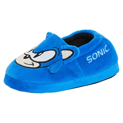 Imagen de Sonic The Hedgehog Pantuflas para niños y niñas, zapatos de casa con forro cálido felpa 3D, Blue, 31 EU