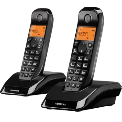 Imagen de Motorola S1202 Duo Teléfono fijo inalámbrico, color negro