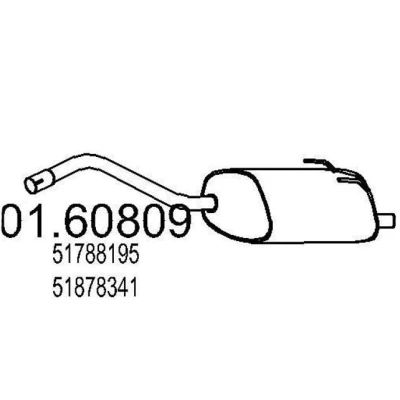 Imagen de MTS 01.60809 Silenciador trasero 920 FIAT: Panda II Hatchback