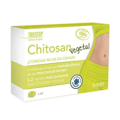 Imagen de Complemento Alimenticio Chitosan Vegetal 60 Comprimidos Contribuye al Normal Metabolismo de los Macronutrientes Ayuda a Regular Niveles Glucosa Eladiet
