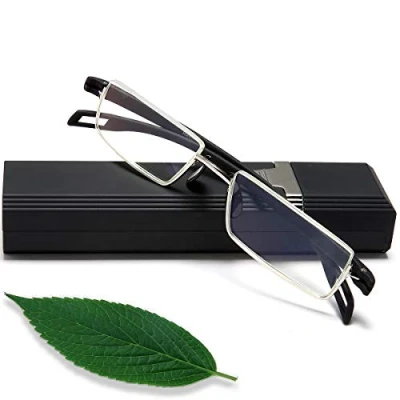Imagen de EYEURL Gafas de lectura media montura Lectores computadora moda antirreflejos óptica delgada que bloquean la luz azul para hombres y mujeres +2.25
