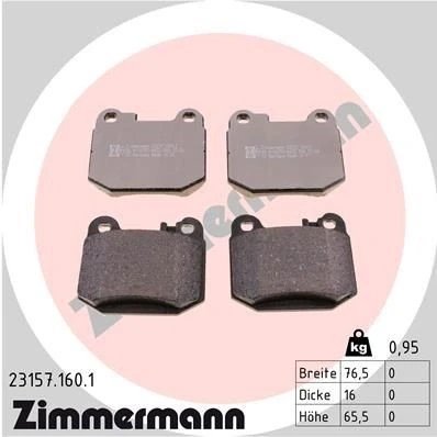 Imagen de ZIMMERMANN 23157.160.1 Juego de pastillas freno preparado para indicador desgaste Foto correspondiente a la entrega MERCEDES BENZ: Clase ML