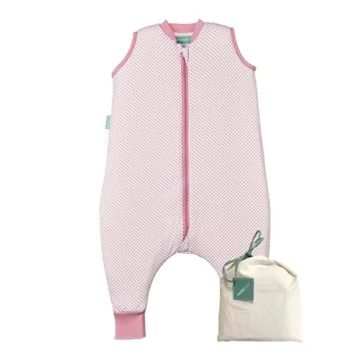 Imagen de molis&amp;co. Saco de Dormir con pies. 1.0 TOG. Ideal para Primavera y otoño. 100% algodón. (Vichy Pink, 6 Meses)