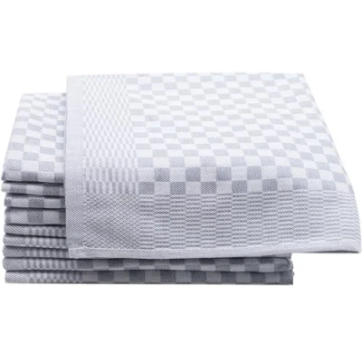 Imagen de ZOLLNER 10 Trapos de Cocina algodón a Cuadros, 46x70cm, 220 g, Gris