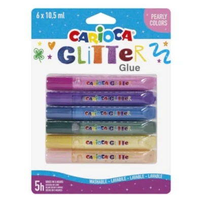 Imagen de pegamento Carioca Glitter Pearly, tubos de colores, 6 unidades 10,5 ml