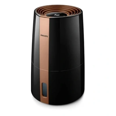Imagen de Philips Serie 3000 Humidificador, Tecnología de Higiene NanoCloud, Modo Nocturno, Automático, Depósito Agua 3L, Hasta 45 m², Negro (HU3918/10)
