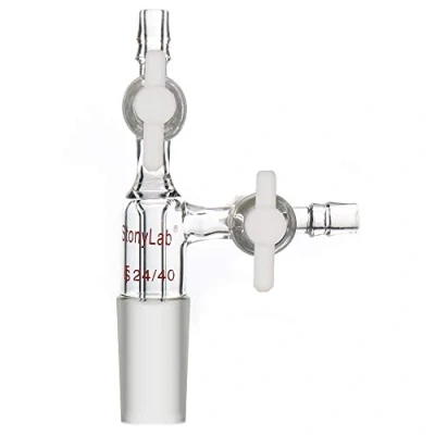 Imagen de stonylab Adaptador de Transferencia Vacío Vidrio, Vidrio Borosilicato con Topos PTFE y Junta Interna 24/40
