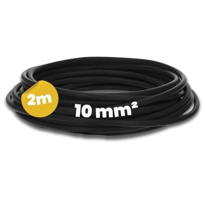 Imagen de Kalitec 2 metros H07V K 10 mm² Negro cable de Cableado I flexible Litze mm2 hostil un solo para armario eléctrico