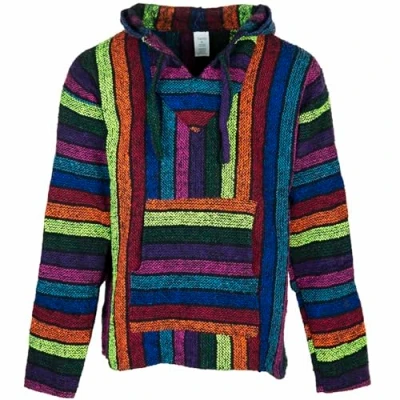 Imagen de Siesta Baja Sudadera con Capucha Mexicana Hippie Festival Jumper para Hombre y Mujer (Arcoíris, 3XL)