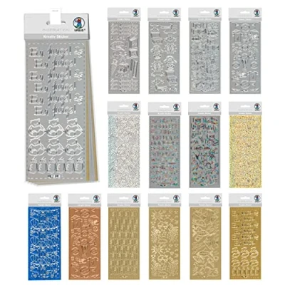 Imagen de URSUS 10154118 Set de Pegatinas Creativas Boy, con 15 Hojas Pegatinas, Autoadhesivas, fáciles retirar, adecuadas para la elaboración Tarjetas