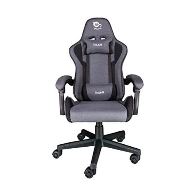 Imagen de Talius Hornet Silla Gaming Gris Tela Transpirable, Brazos fijos, Butterfly, Base Naylon, Ruedas 60mm, Gas Clase 4 (Gris)