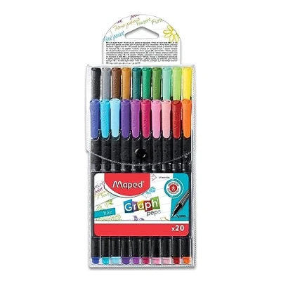 Imagen de Rotulador maped punta de metal graph peps fine liner estuche 20 colores surtidos
