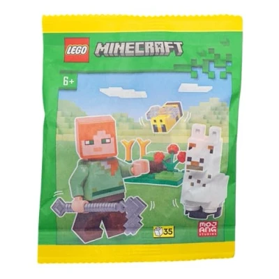 Imagen de LEGO Minecraft: Minifigura Alex con llama bebé y abeja
