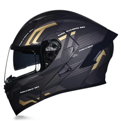 Imagen de Casco Moto Modular ECE Homologado de Motocicleta Integral Scooter para Mujer Hombre Adultos con Doble Visera 22,L