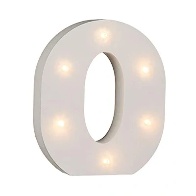 Imagen de Out of the blue 57/6088 Letra de madera «O», iluminada con 6 luces led, funciona pilas, aprox. 16 cm