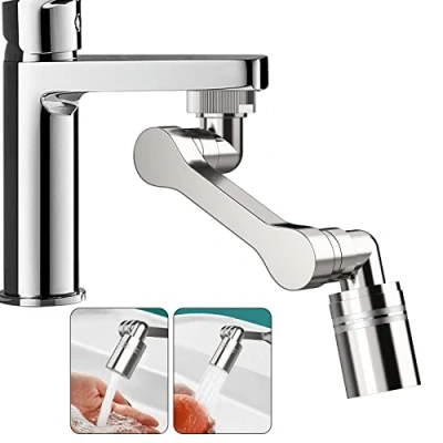 Imagen de Vinabo 1440 Multifuncional Extensor de Grifo Giratorio, Dos Modos Salida Agua, Universal, con filtro anti salpicaduras, Universal Aireador para Cocina Baño, Boquilla Rosca 20/22/24mm