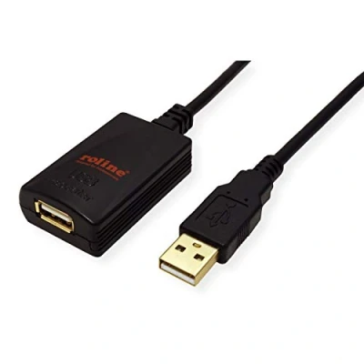 Imagen de Adaptador Roline Usb 2.0 Extension Cable, 1 Port, Black 5 M