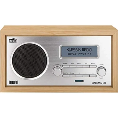 Imagen de Telestar 22 130 00 Imperial Dabman 30 Radio digital (DAB+/DAB/FM, entrada auxiliar, incluye fuente de alimentación), color marrón [Importado Alemania]