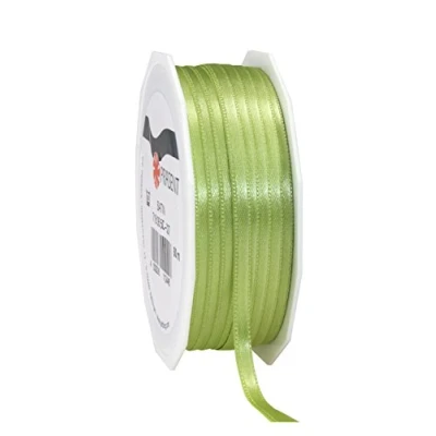 Imagen de Präsent Pistacho (Verde), 55 Yardas para Envolver, 0.25 Pulgadas de Ancho, Decorar y Manualidades, Cinta Decorativa Regalos, Cada ocasión, Poliéster, Crema, 6mm 50m