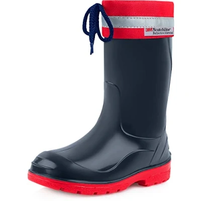 Imagen de Ladeheid Botas de agua para niños, Talla: 24, Dark blue/red Zapatos
