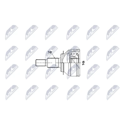 Imagen de NTY NPZ MZ 063 Junta Homocinética Caja de cambios manual Eje delantero, ambos lados MAZDA: 6 Familiar