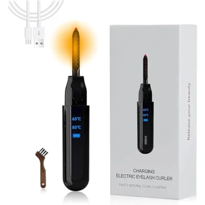 Imagen de Rizador de Pestañas Eléctrico,Rizador Calentado, Calentamiento Rápido, USB Recargable, Temperatura Ajustable en 2 Pasos, Rizado Natural Larga Duración (negro)
