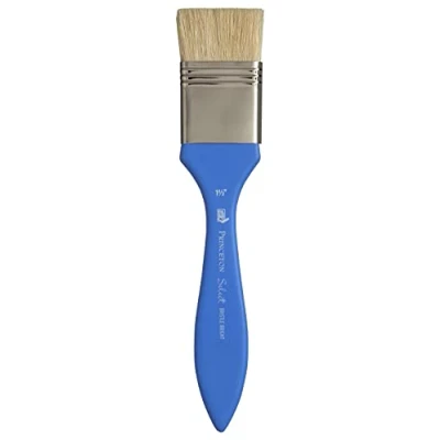 Imagen de Princeton Art &amp; Brush Select Natural Mango Cerda Plano Corto 1/2 Pulg, Animal Pelo sintético, Brillante, Bright 1.5 Inch