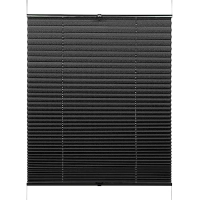 Imagen de GARDINIA Estor Plisado con diseño de luz, Opaco, persiana Plisada, translúcida, Ajustable, fácil acortar en Ancho, Negro, 40 x 130 cm