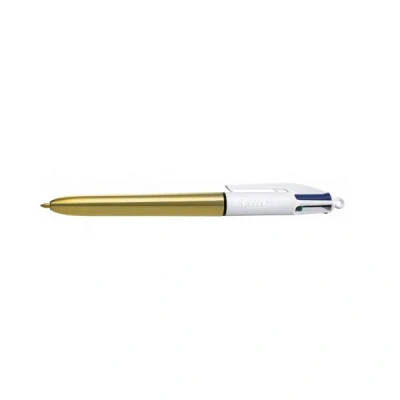 Imagen de BIC 4 colores Shine Caja de 12 unidades, bolígrafos punta media (1,0 mm), diseño metalizado, color dorado