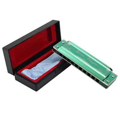Imagen de East Top 10 Hole Professional Diatonic Blues Harmonica Key of A, Armónica para adultos, músicos profesionales y estudiantes (T008Z)
