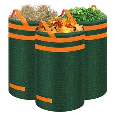 Imagen de Eurhomewit Sacos de jardin 3 x 120L Bolsas Basura jardín con Asas, Bolsa Reutilizables y Estables