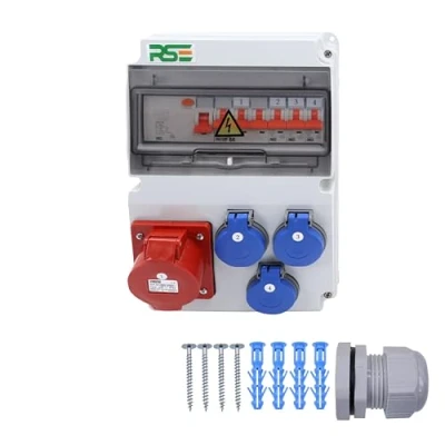 Imagen de Distribuidor de corriente pared completo con cable 32 a 16 230 V enchufe CEE IP65, 6. 1 x 3 LS+FI