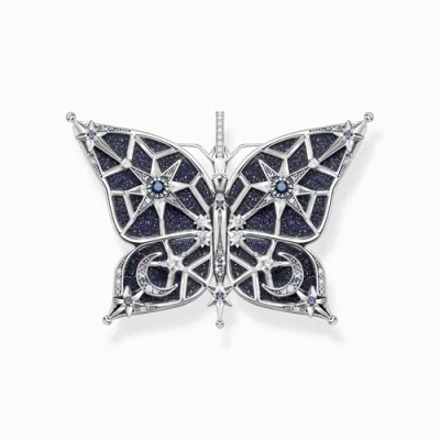 Imagen de THOMAS Sabo PE925 945 7 Colgante de mariposa (plata ley 925, 3,6 x 5,6 cm), 5,6cm, Plata, Circonita cúbica