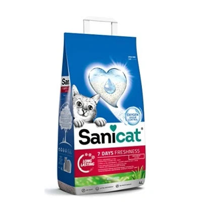 Imagen de Sanicat Arena para Gatos Classic con Aloe Vera Controla el Olor Durante 7 días Absorción rápida Producto higiene de tu Mascota 4L Capacidad