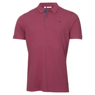 Imagen de Calvin Klein Polo de Golf con Cuello Acanalado Campus Camuflaje Malva L