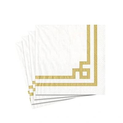 Imagen de Caspari Servilletas de Papel (20 Unidades), Color Dorado y Blanco