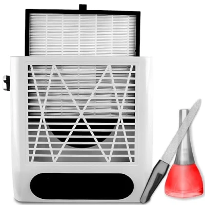 Imagen de Retoo aspirador de uñas polvo profesional salón y hogar 80W Potente para manicura diseño velocidad 4500rpm plata