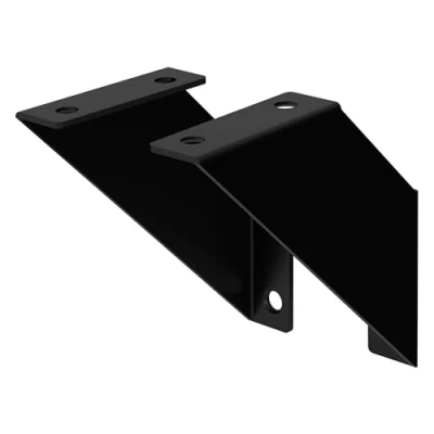 Imagen de ML Design Set de 2X Soporte Estante 100 x mm Negro Metal Estilo Industrial en Escuadra, Triángulo para Estantería Pared Apto Balda, Repisa Flotante o Proyectos DIY Bricolaje