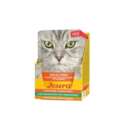 Imagen de JOSERA Multipack Paté (6 x 85 g) Adult Comida húmeda Premium para Gatos Adultos en Tres sabores Aceite de salmón sin Cereales Bolsa Fresca 6 Unidades