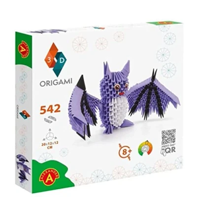 Imagen de Alexander Origami 3D 501830 Figura de murciélago en con componentes patentados e instrucciones construcción comprensibles, 542 piezas, 20 x 12 cm, a partir 8 años
