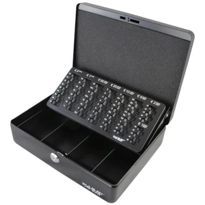Imagen de HMF 10015 02 Caja de Caudales, Bandeja para Contar Monedas 30 x 24 9 cm, Negro