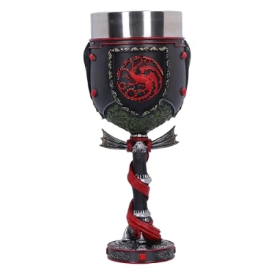Imagen de Nemesis Now House of The Dragon Daemon Targaryen copa de resina negra 19,5 cm, producto oficial la Casa del Dragón, fundido en mejor resina, pintado a mano por