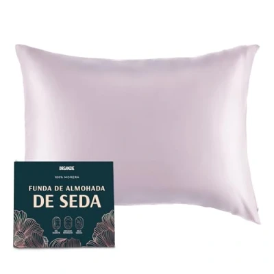 Imagen de Dreamzie Doble Cara 100% 19 mm Funda de Almohada Seda Pura moras para la Salud del Cabello y Piel Funda, con Cremallera Oculta, 1 Pieza, 50x70 cm, Lila